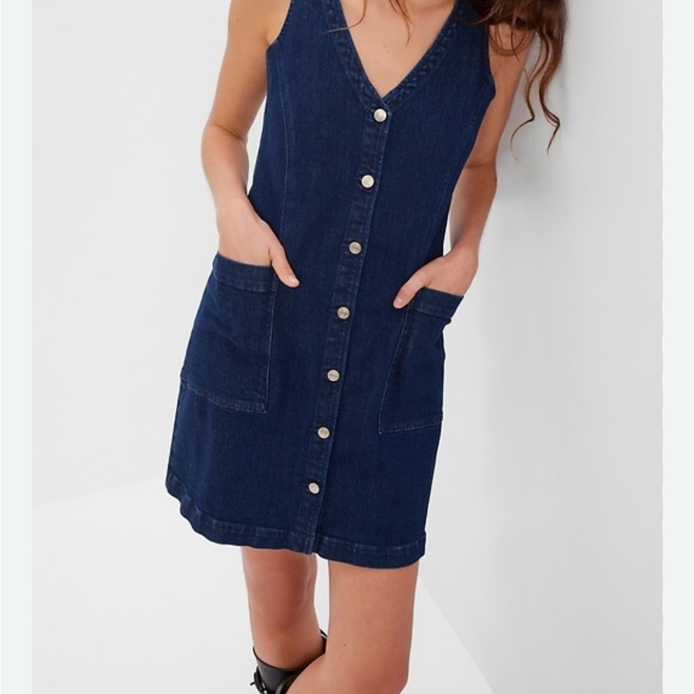 NWT GAP Dark Blue Sleeveless Jean Mini Dress
